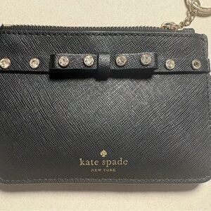 Kate Spade Black Key & Card Holder with Bow Accent